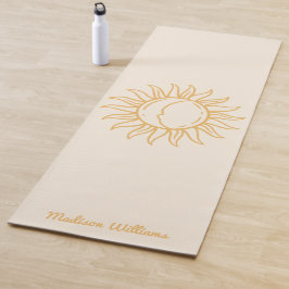 Tapete De Yoga Sol e Lua amarelo místicos Boho personalizados