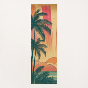 Tapete De Yoga Sol retrô/vintage tropical/havaiano