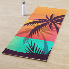 Tapete De Yoga Sol tropical com palmeiras Yoga Mat