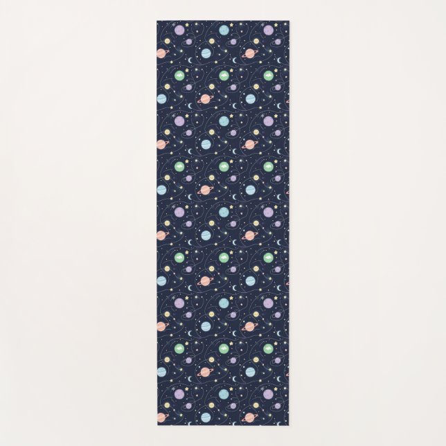 Tapete De Yoga Solar System Planets Seamless Pattern (Frente)