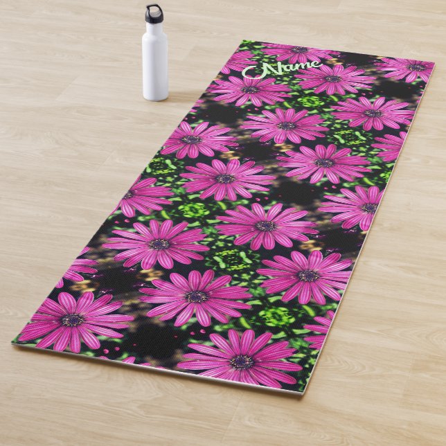 Tapete De Yoga Solteiro Purple African Daisy Flower Personalizada (In Situ)