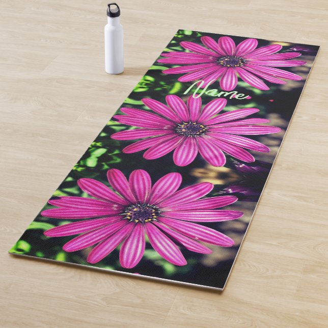 Tapete De Yoga Solteiro Purple African Daisy Flower Personalizada (In Situ)