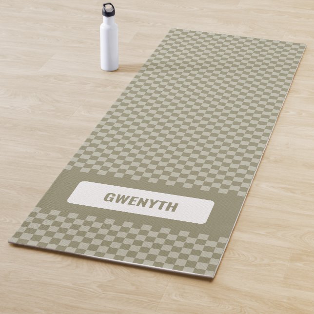 Tapete De Yoga Solteiro Verde do Sage Verificado Personalizado (In Situ)