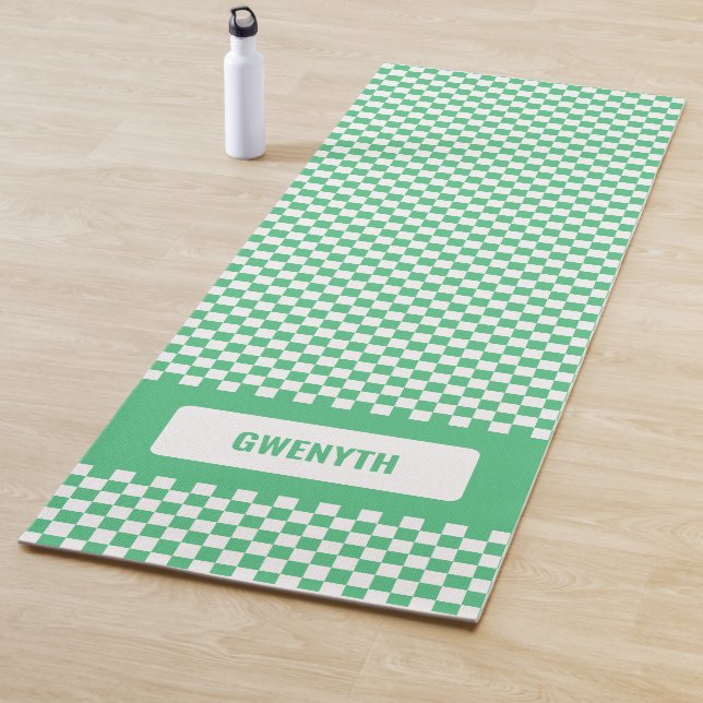 Tapete De Yoga Solteiro Verde Retroativo Verificado Personalizado (In Situ)