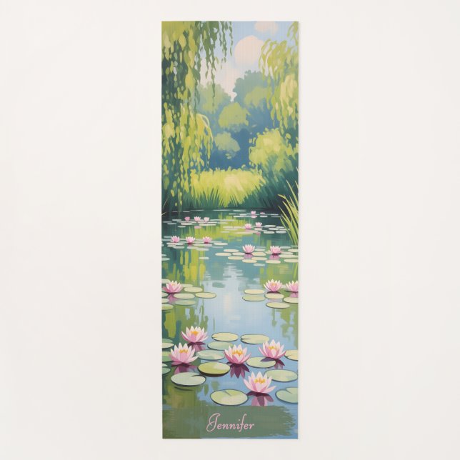 Tapete De Yoga Sombras verdes Waterlily Pond Yoga Mat (Frente)