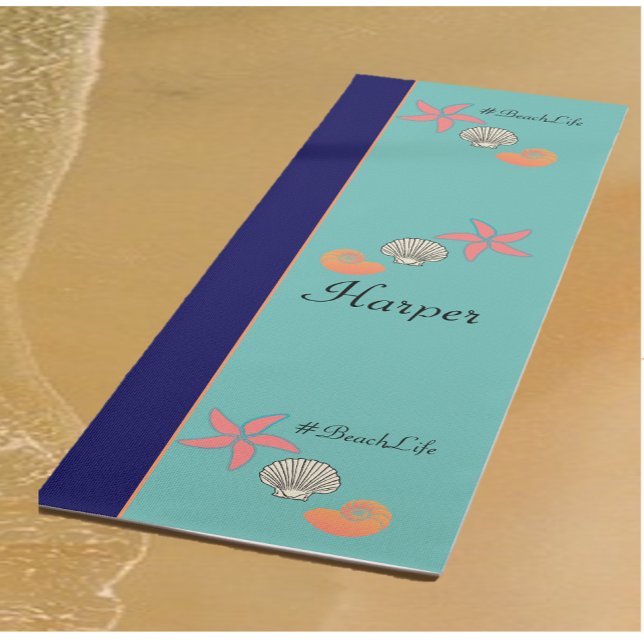 Tapete De Yoga Starfish and Seashells Ocean Beach Life Yoga Mat (Criador carregado)