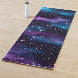 Tapete De Yoga Starry Sky Galaxy Roxo e Azul