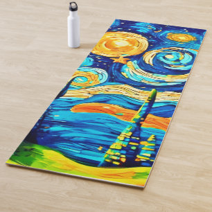 Tapete De Yoga Starry Surrealismo Inspirado Trabalho de arte
