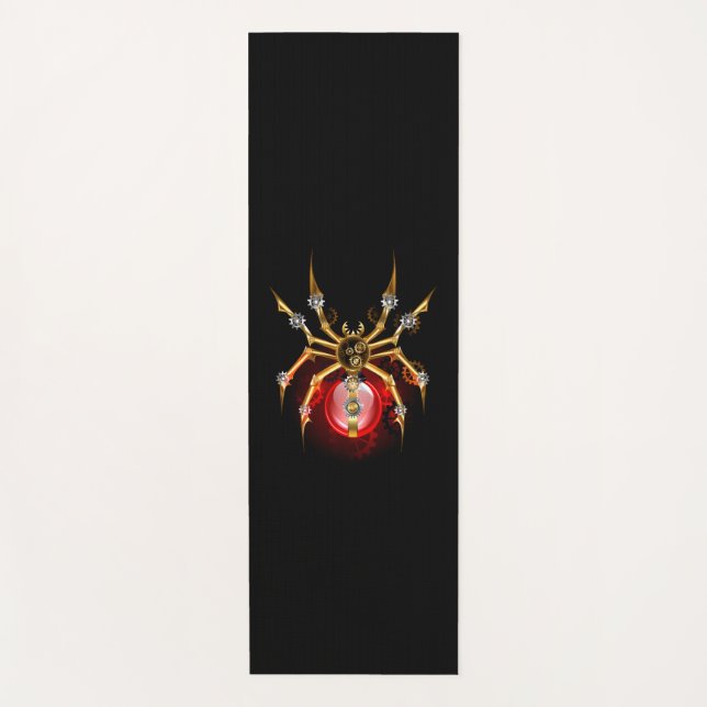 Tapete De Yoga Steampunk spider on black (Frente)