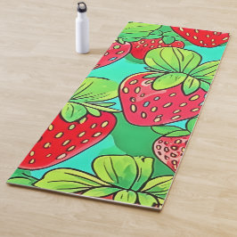 Tapete De Yoga Strawberry Pop Art Pattern