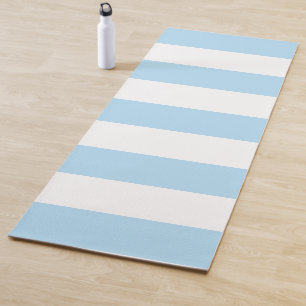 Tapete De Yoga Stripes Azuis, Listras Brancas, Padrão Stripe