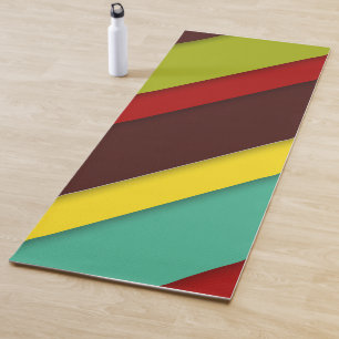 Tapete De Yoga Stripes Diagonais Multicolorido