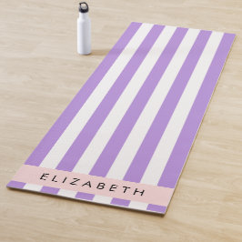 Tapete De Yoga Stripes Roxas, Padrões Retirados, Linhas, Seu Nome