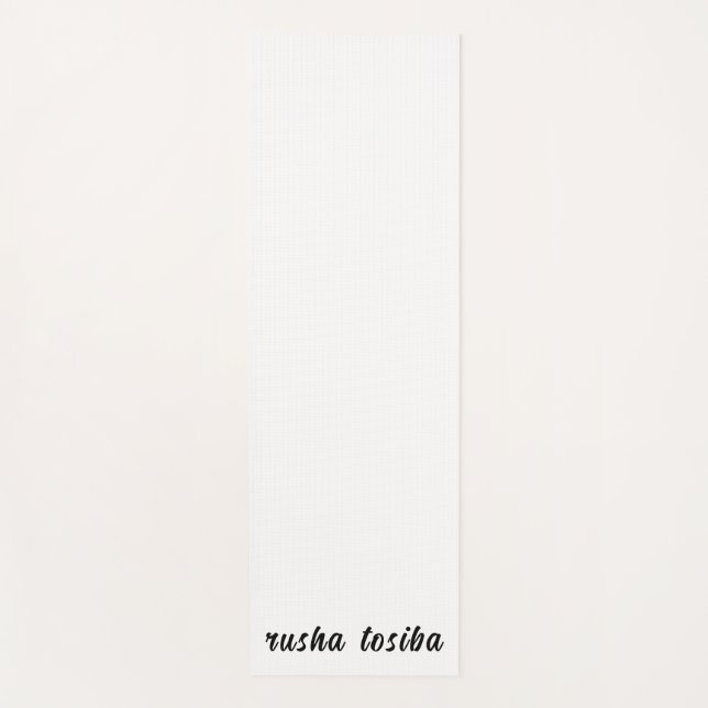 Tapete De Yoga Stylish Monogram Modern Minimal White Script Art (Frente)