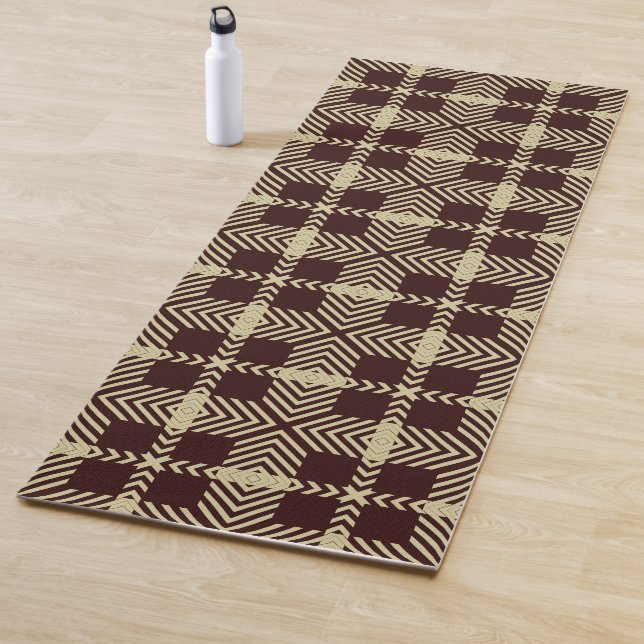 Tapete De Yoga Stylish Windowpane Geometric design Yoga Mat (In Situ)