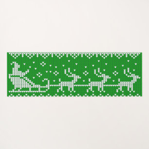 Tapete De Yoga Suéter nojento, trenó e renas do Papai Noel