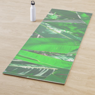 Tapete De Yoga Summer Vibes Banana Tree deixa pastel verde-claro