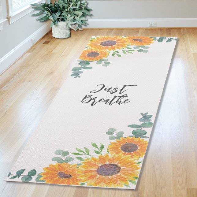 Tapete De Yoga Sunflower Eucalyptus Greenery Yoga Cote (Criador carregado)