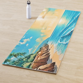 Tapete De Yoga Sunlit Beach Waves Design