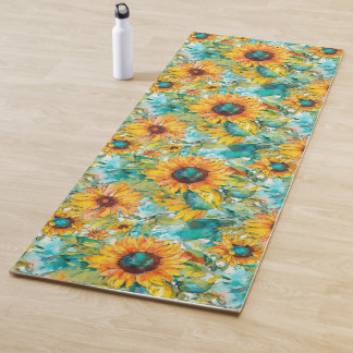 Tapete De Yoga Sunny Blooms: Girassol Floral Yoga Mat