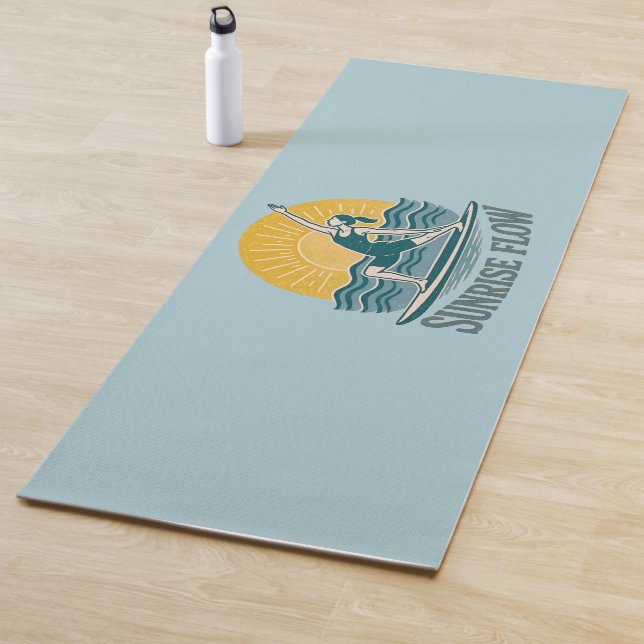 Tapete De Yoga Sunrise Flow Paddleboard Yogi | Coastal Beach Blue (In Situ)