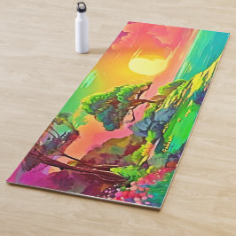 Tapete De Yoga Sunset Cliff Paradise Art