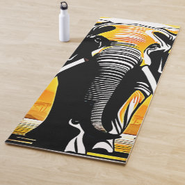 Tapete De Yoga Sunset de Elefante Majestoso