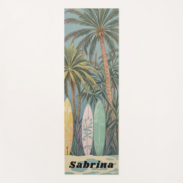 Tapete De Yoga Surf, Estilo de Pastel Personalizado (Frente)