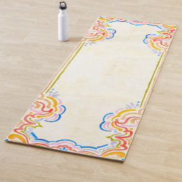 Tapete De Yoga Swirly Scroll Watercolor Brush strokes