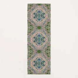 Tapete De Yoga Tapeçaria Vintage Esmeralda Impressa
