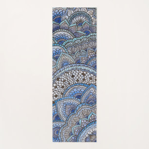Tapete De Yoga Tapis de yoga motif mandala bleu