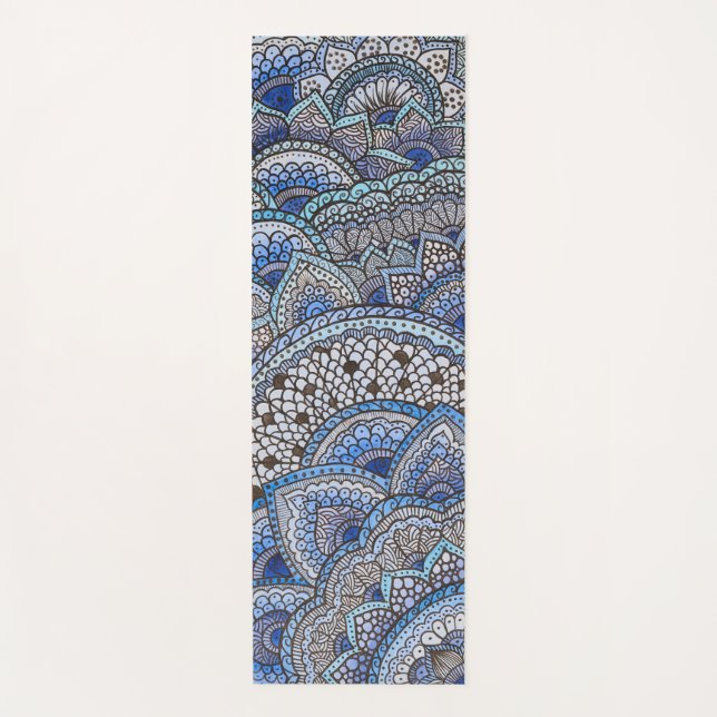 Tapete De Yoga Tapis de yoga motif mandala bleu (Frente)
