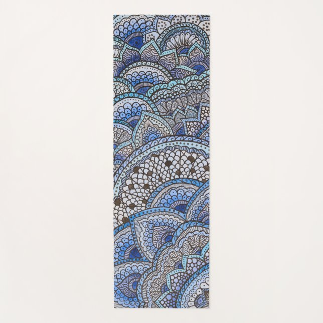 Tapete De Yoga Tapis de yoga motif mandala bleu (Frente)