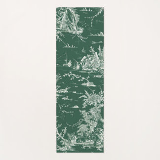 Tapete De Yoga Tapis toile de jouy verte