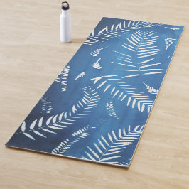 Tapete De Yoga Tapis Yoga bleu imprimé feuillage
