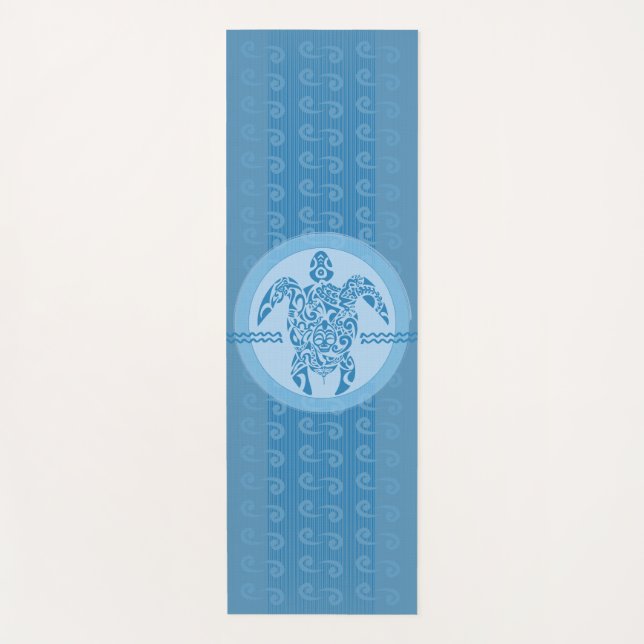 Tapete De Yoga Tartaruga-do-mar azul-tribal Yoga Mat (Frente)