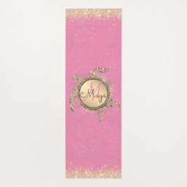 Tapete De Yoga Tartaruga Monograma Stars em Yoga Mat Rosa