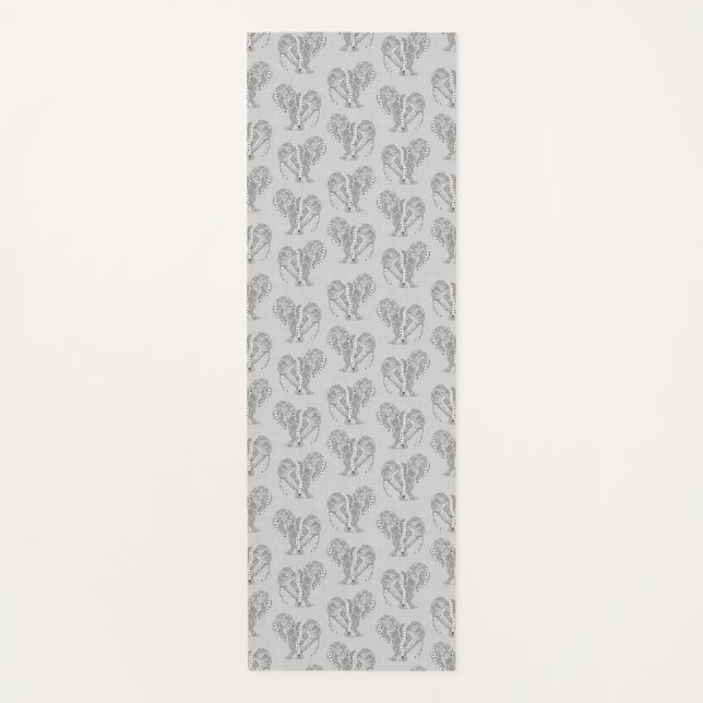 Tapete De Yoga Tatuadores de preto e branco (Frente)