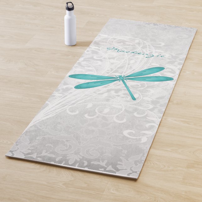 Tapete De Yoga Teal Dragonfly Personalizada Yoga Mat (In Situ)