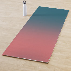 Tapete De Yoga Teal Escuro e gradiente cor-de-rosa brilhante