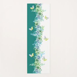Tapete De Yoga Teal Green Floral Butterfly Yoga Mat