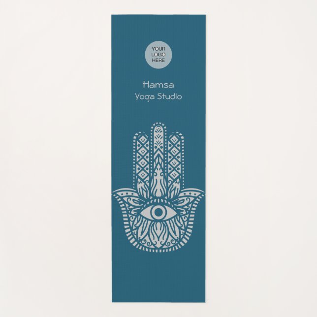 Tapete De Yoga Teal Green Yoga Studio Hamsa personalizável (Frente)