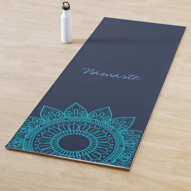 Tapete De Yoga Teal Mandala Namaste Yoga Mat (In Situ)