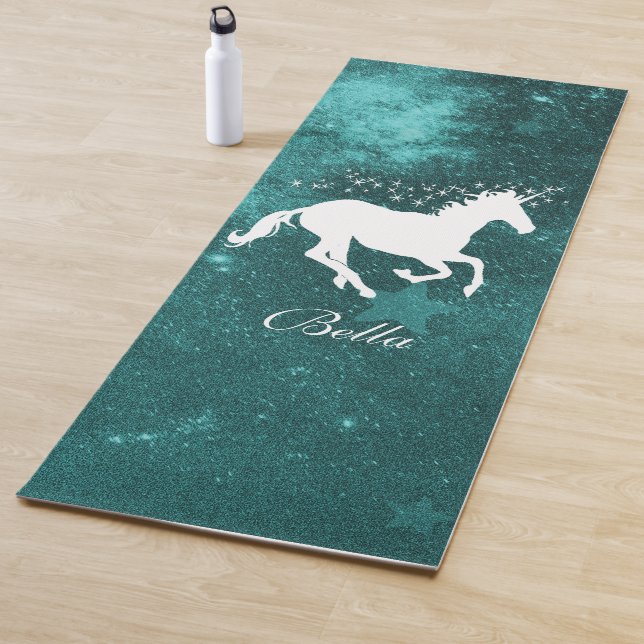 Tapete De Yoga Teal Unicorn Personalizado Yoga Mat (In Situ)