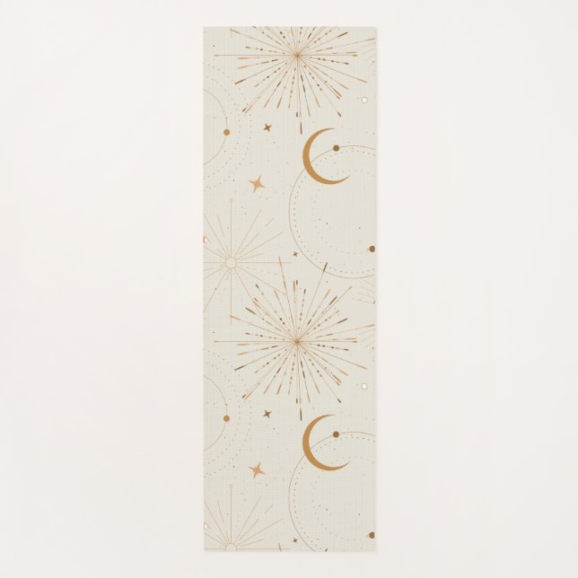 Tapete De Yoga tecidos de espaço celeste luz estrela lua universo (Frente)