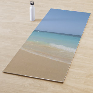 Tapete De Yoga Tendência de Ondas de Água Azul Elegante Modelo
