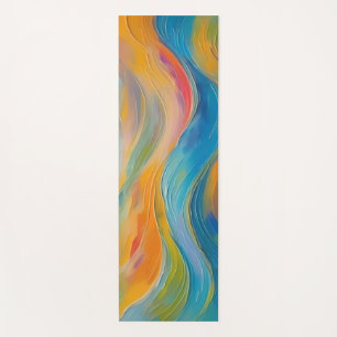 Tapete De Yoga Tendy Bright Abstrato Blue - Padrão amarelo