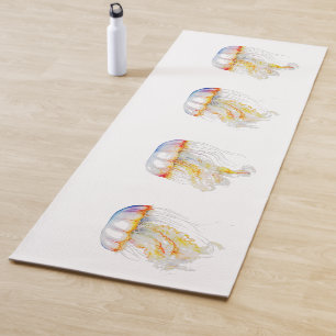 Tapete De Yoga Tentáculos Sunset: Arte Costeira de Aquarela