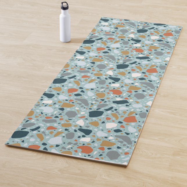 Tapete De Yoga Terrazzo Em Azul (In Situ)