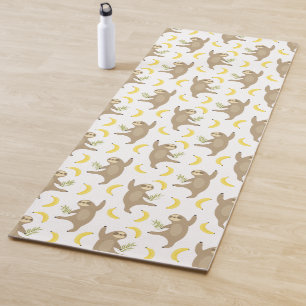 Tapete De Yoga Teste padrão das preguiças & das bananas